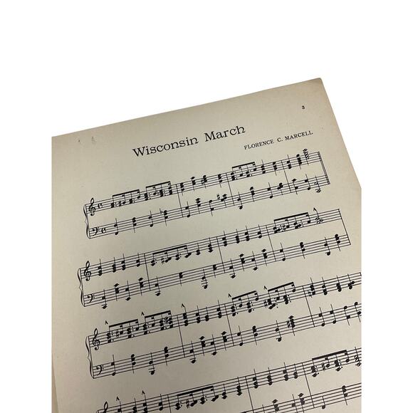 Wisconsin March Sheet Music Clara Piper Florence C. Marcell - Picture 3 of 5